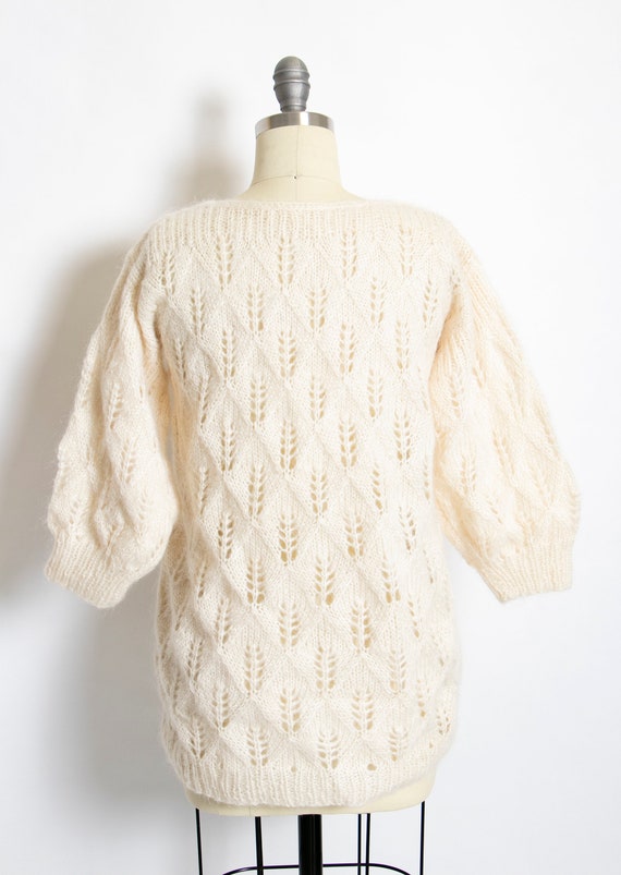 1980s Sweater Wool Mohair Chunky Knit S - image 2