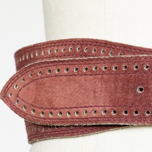 1980s Belt Suede Leather Cinch Waist Plum image 7