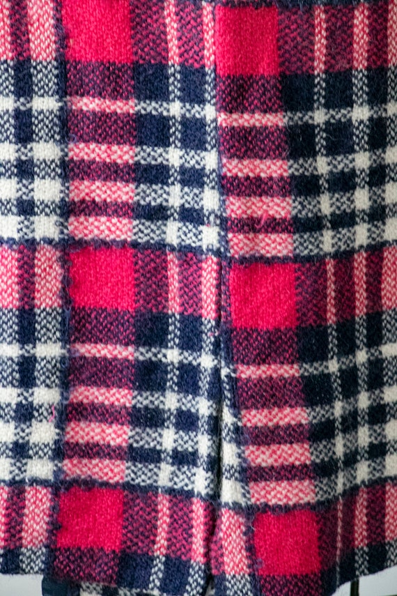 1960s Pencil Skirt Wool Plaid XS - image 5