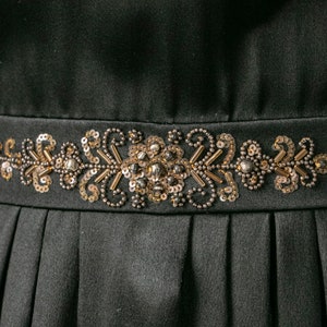 1930s Dress Black Silk Beaded XS image 6