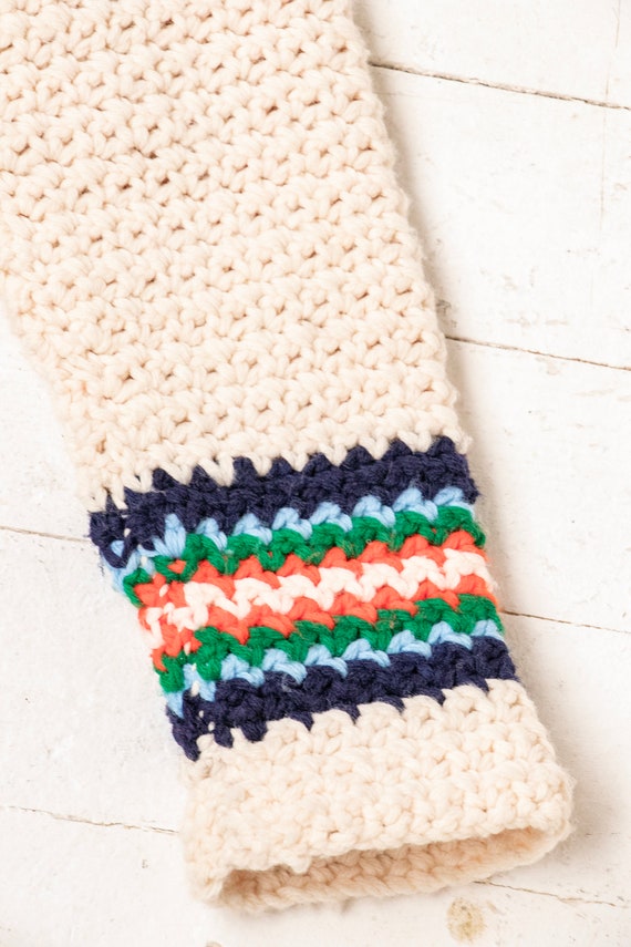 1970s Sweater Hand Knit Chunky Grannie Cardigan M - image 8