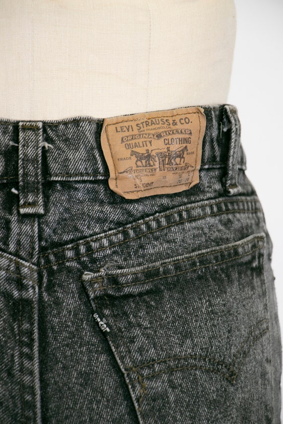 1990s Levi's Jeans Black Denim Cotton High Waist … - image 7