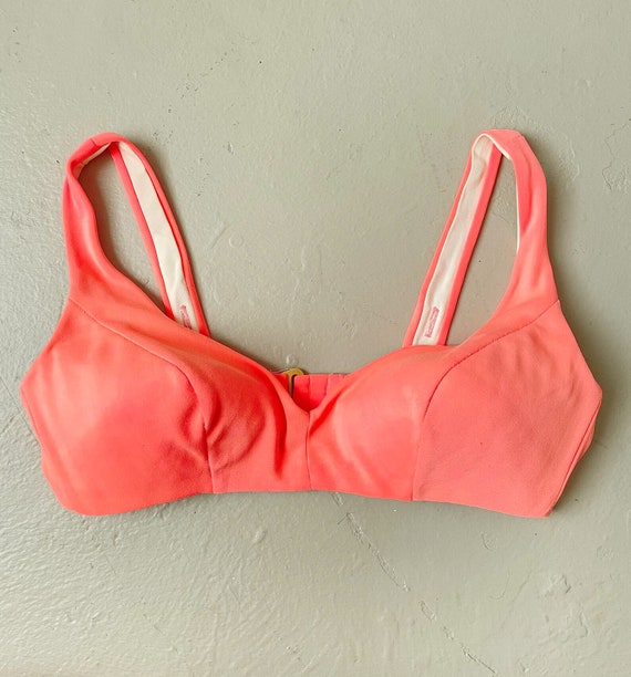 1970s Bikini Crop Top Neon Pink Bra S Gem