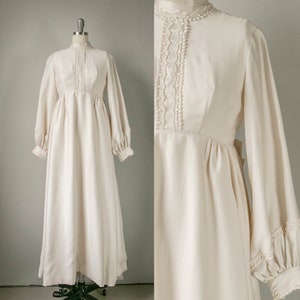 1960s Maxi Dress Emma Domb Wedding Gown Cream S image 1