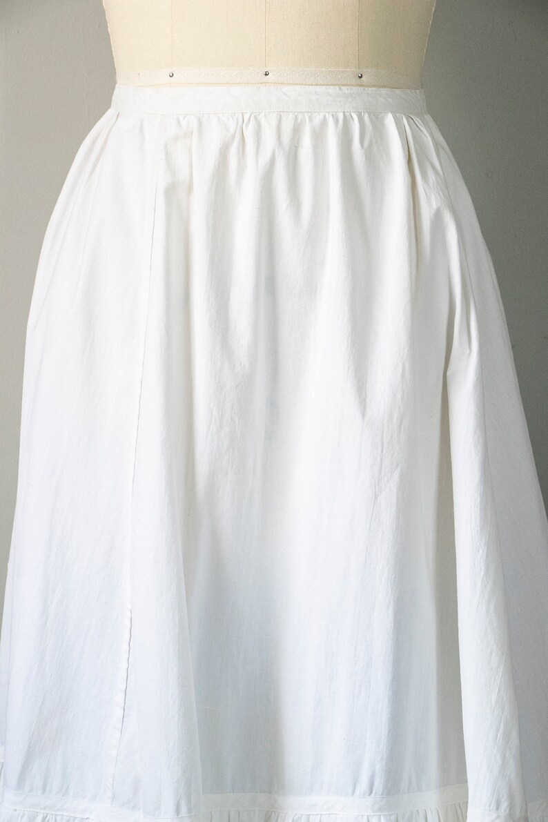 Antique Skirt Edwardian Cotton Lace Petticoat XS image 4