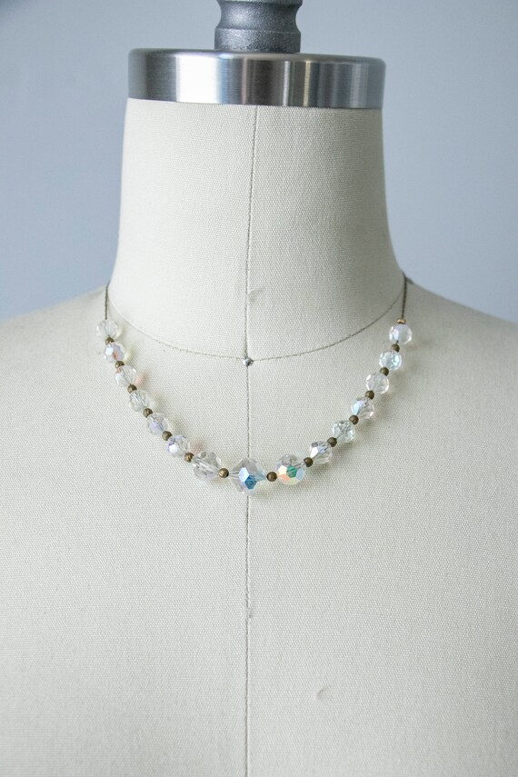 1940s Necklace Glass Beads Chocker Chain - image 7