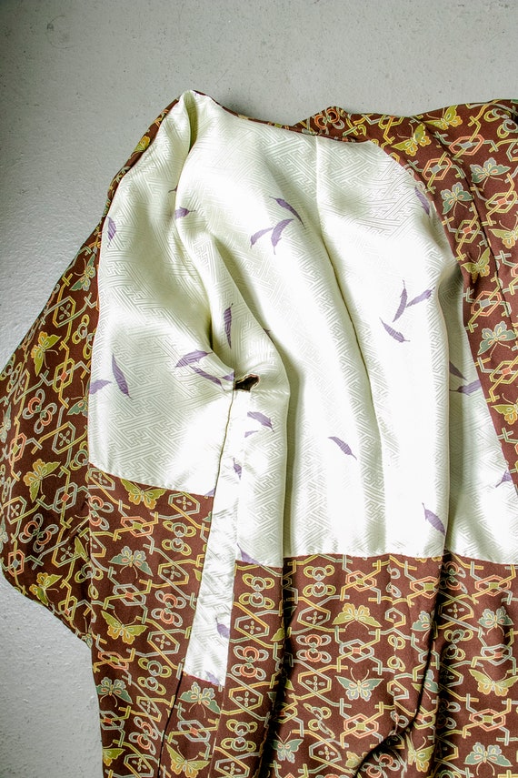 1950s Haori Rayon Crepe Butterfly Lounge Robe - image 8