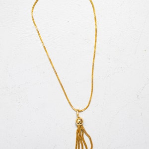 1960s Necklace Gold Tone Dangle Pendant Chain image 4