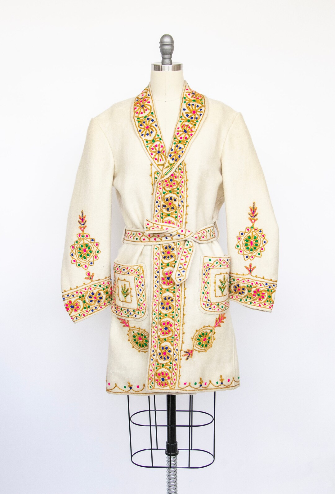 1960s Jacket Embroidered Wool Ethnic Coat M / L - Etsy