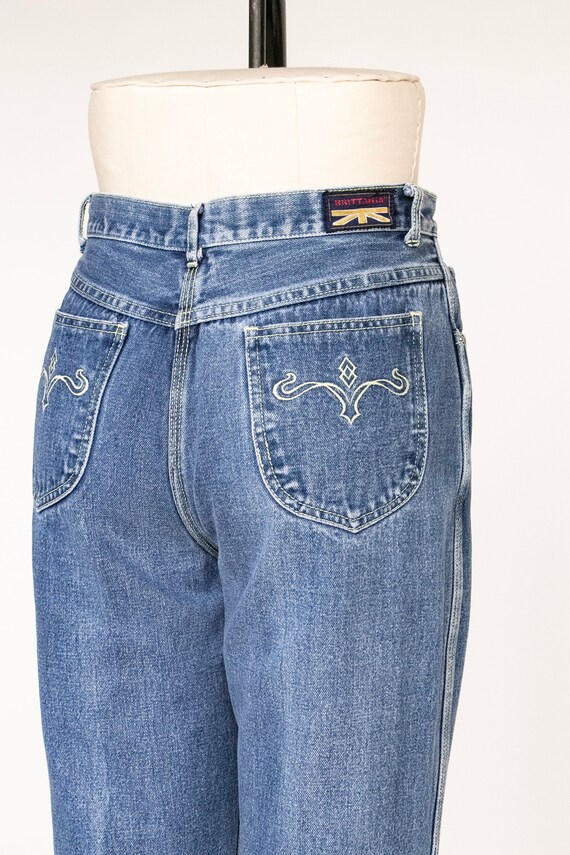 1980s Jeans Britannia Cotton Denim Straight Leg 3… - image 10