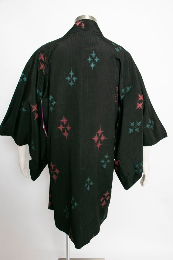 1960s Haori Rayon Printed Kimono Japanese Robe - image 3