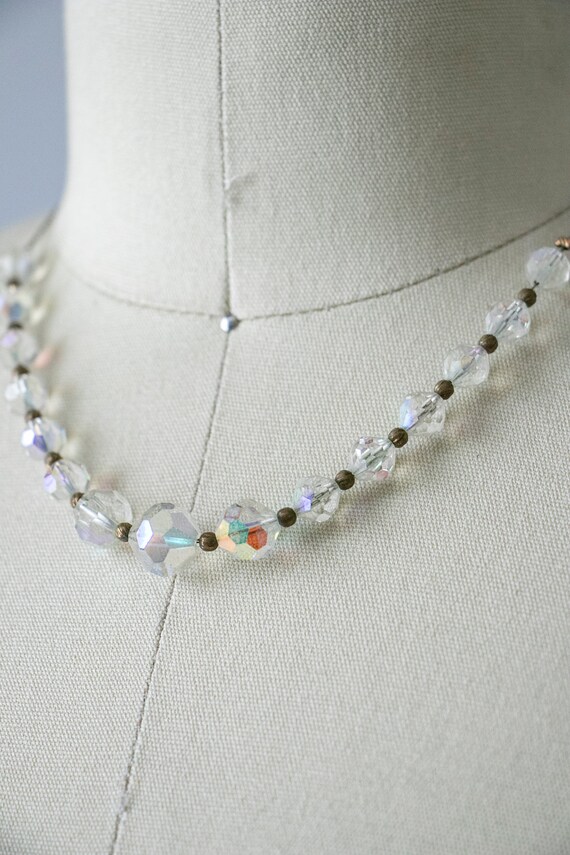 1940s Necklace Glass Beads Chocker Chain - image 2