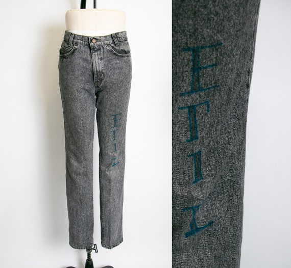 1990s Levi's Jeans Black Denim Cotton High Waist … - image 2