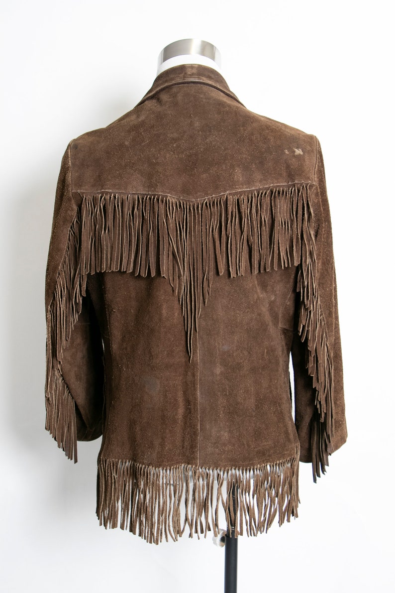 1970s Fringe Suede Jacket Western Leather Coat M - Etsy
