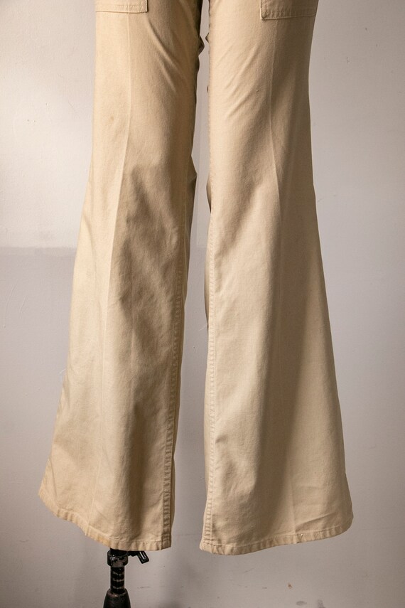 1970s Bell Bottoms Cotton Pants S - image 5