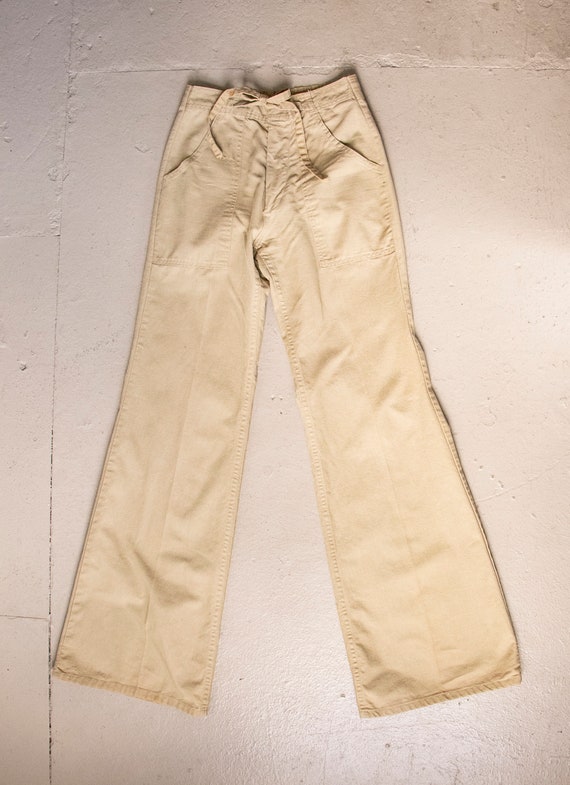 1970s Bell Bottoms Cotton Pants S - image 8