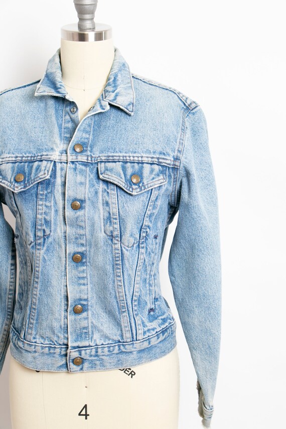 1990s Denim Jacket Cropped Blue Jean S - image 4