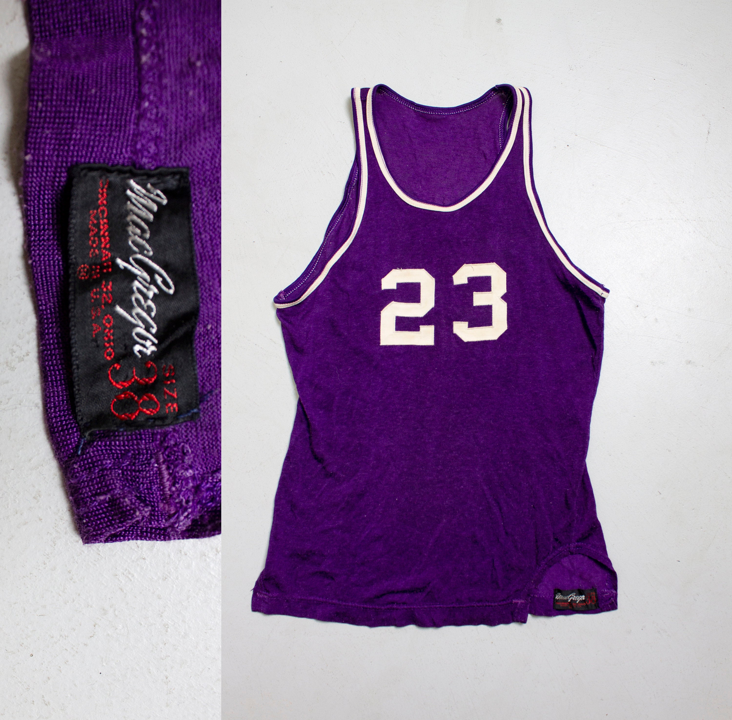 Vintage 1950s Basketball Jersey Mac Gregor Purple Knit Sports Etsy