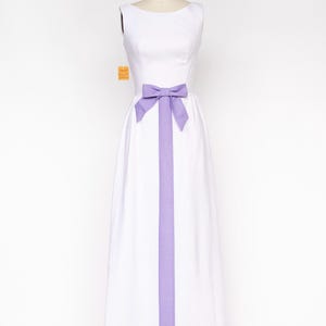 1960s Maxi Gown Deadstock Linen Dress Sleeveless Mod XS
