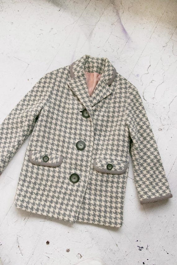 1960s Wool Jacket Houndstooth Mod Coat S - image 2
