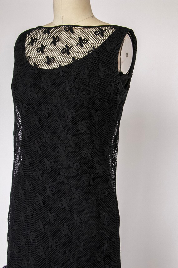 1960s Dress Black Illusion Lace Mermaid S - image 9