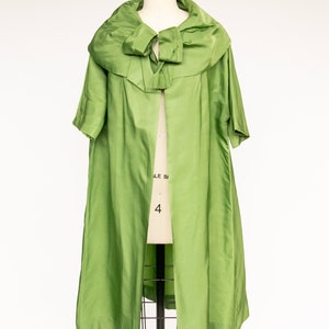 1950s Swing Coat Silk Green Taffeta Cocktail Jacket