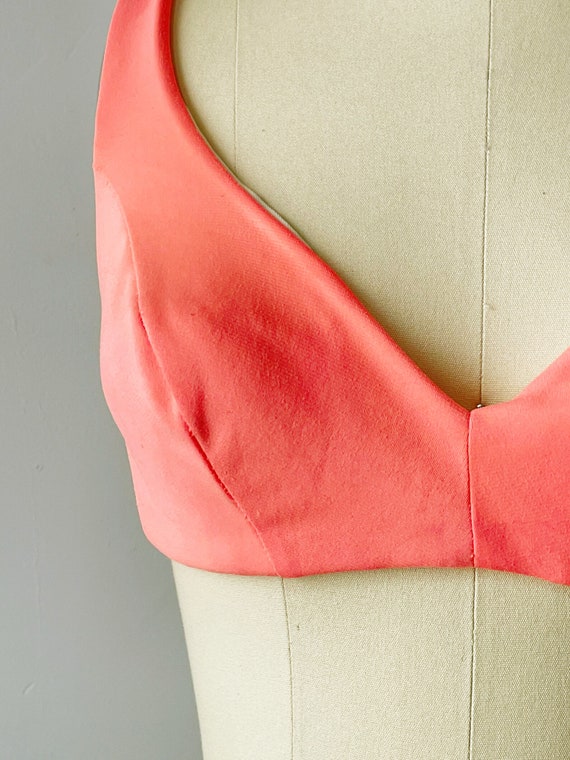 1970s Bikini Crop Top Neon Pink Bra S Gem