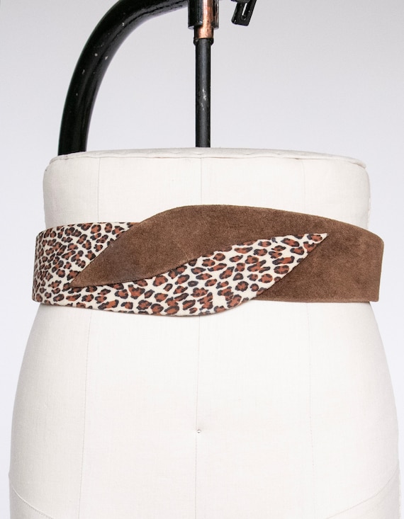 VTG Suede leopard print belt Vintage 1980 main image 4