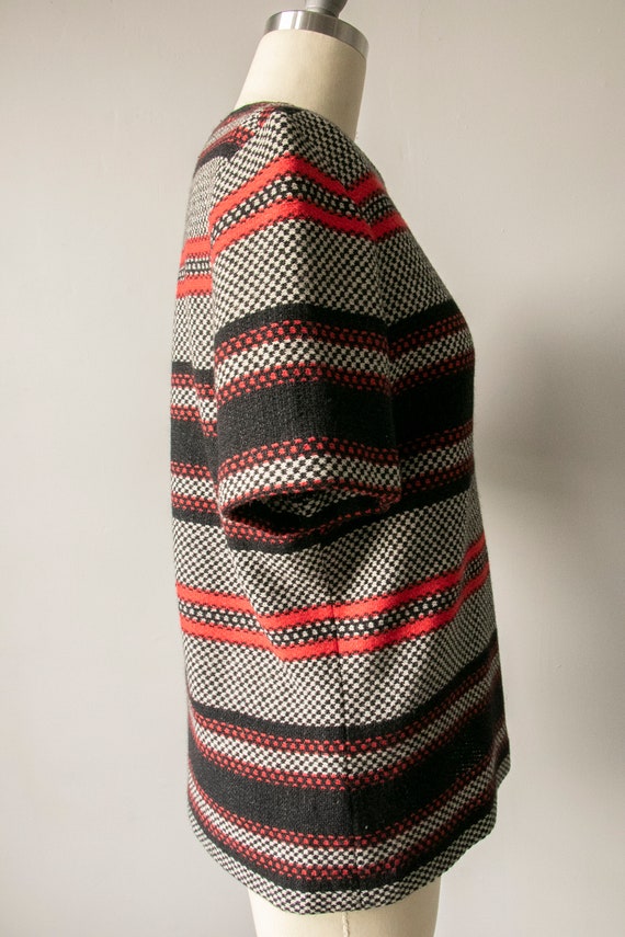 1960s Knit Top Striped Wool J. Tiktiner M - image 3
