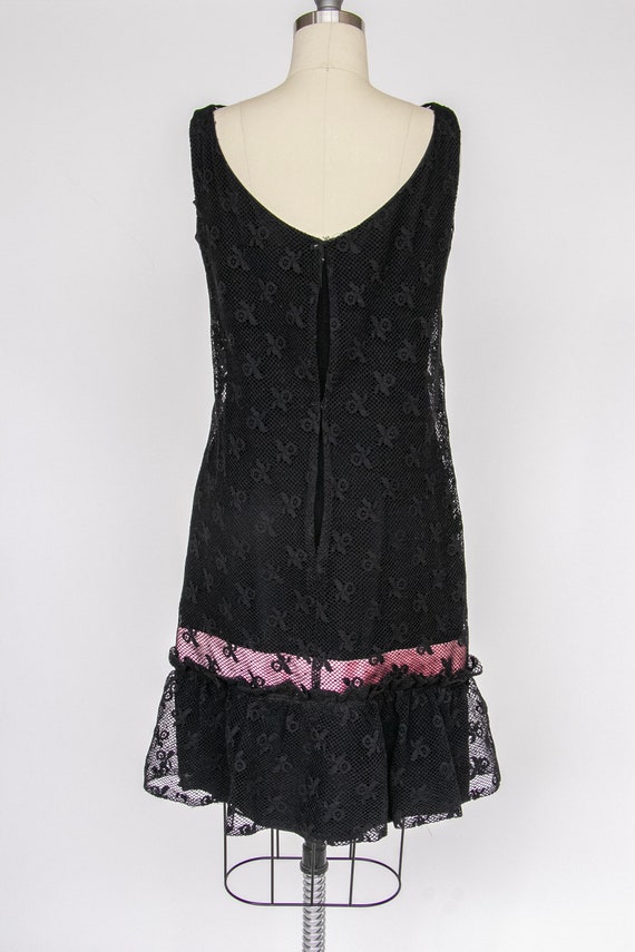 1960s Dress Black Illusion Lace Mermaid S - image 2