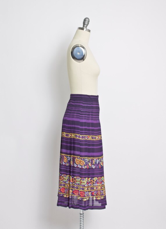 1950s Skirt Chiffon Novelty Print S - image 3