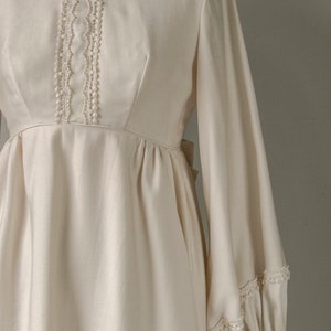 1960s Maxi Dress Emma Domb Wedding Gown Cream S image 5