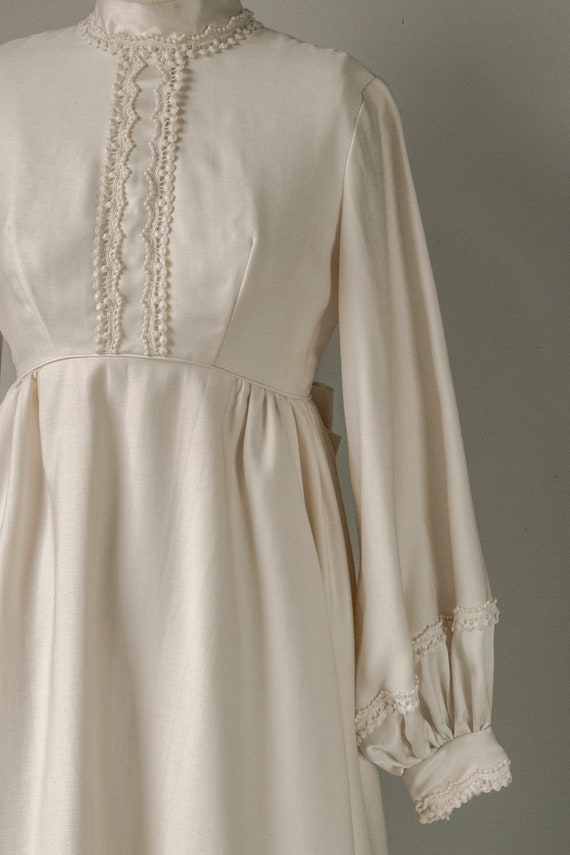 1960s Maxi Dress Emma Domb Wedding Gown Cream S - image 5