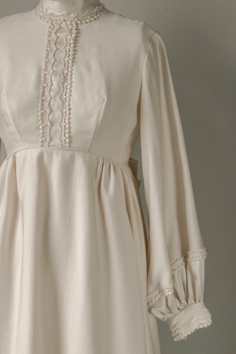 1960s Maxi Dress Emma Domb Wedding Gown Cream S image 5