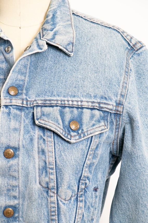 1990s Denim Jacket Cropped Blue Jean S - image 5