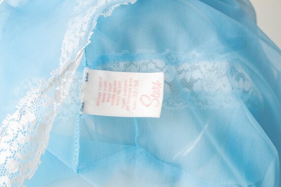 1960s Sheer Lingerie Slip Chiffon Nightgown  S - image 8