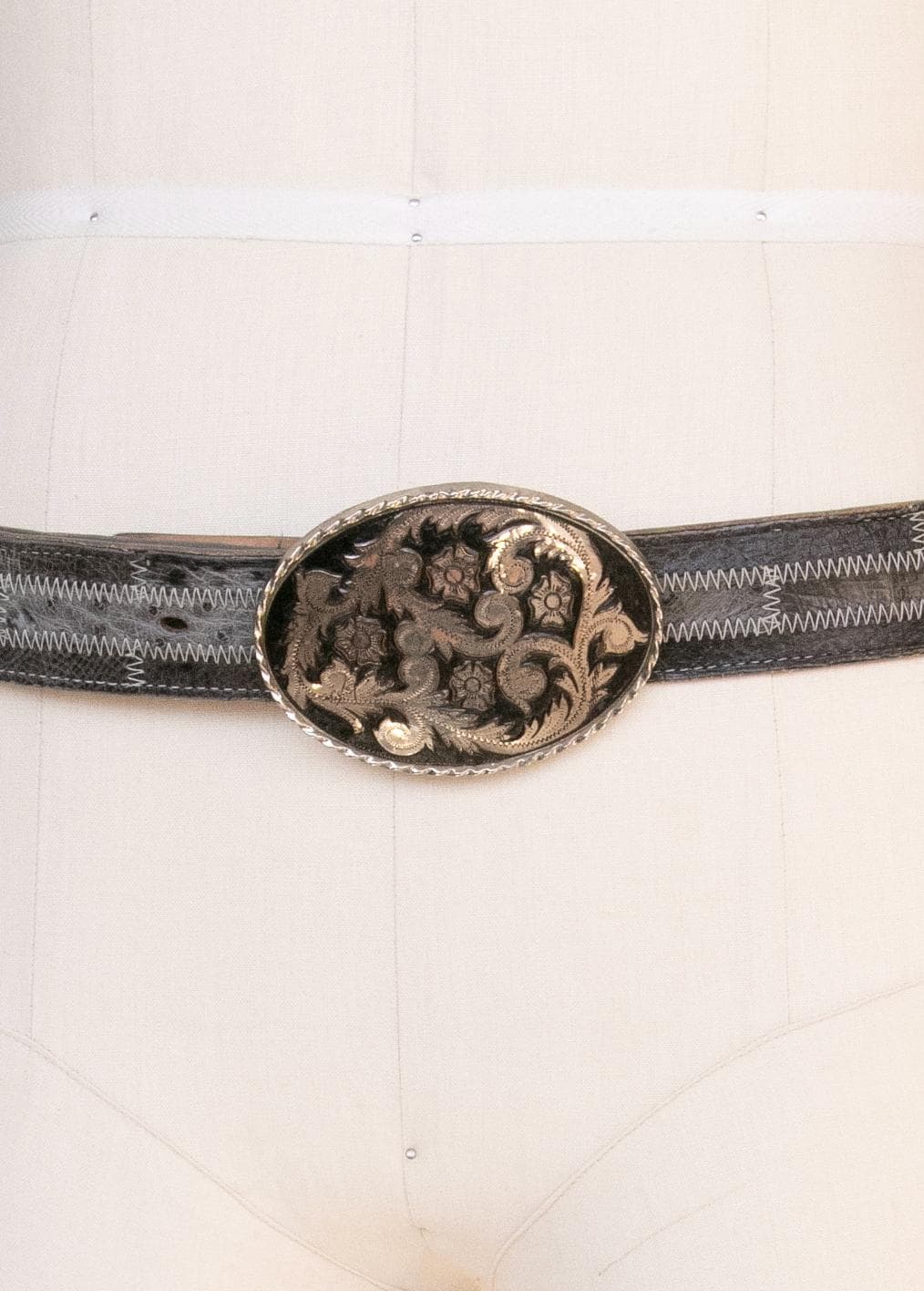 1980s Belt Western Buckle Tony Lama Ostrich Leather L - Etsy