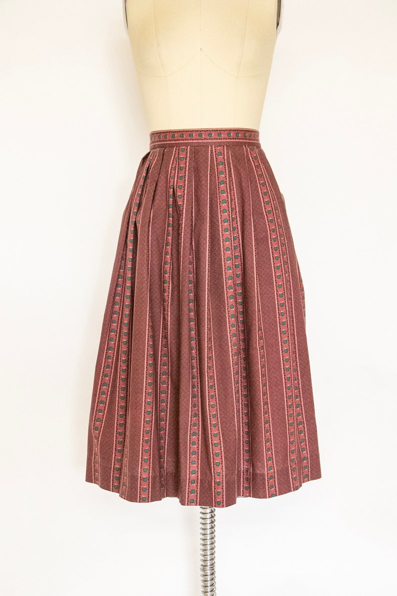 1950s Full Skirt Cotton Novelty Print M image 7