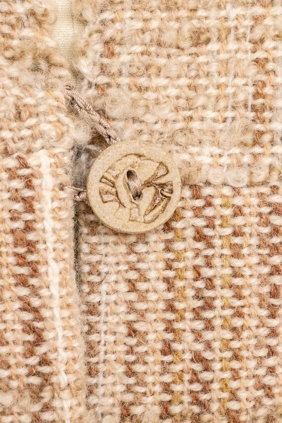 1970s Wool Jacket Hand Woven Cardigan S - image 6