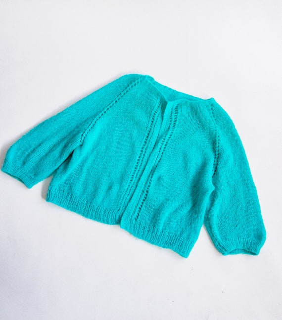 1960s Sweater Mohair Wool Knit Cardigan M / L - image 2