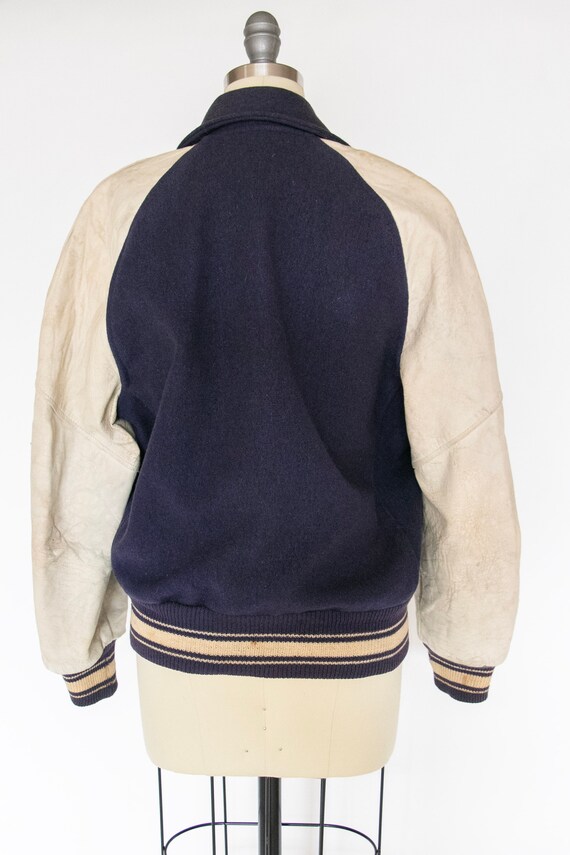 1950s Letterman Jacket Wool Leather Varsity Coat M - Gem