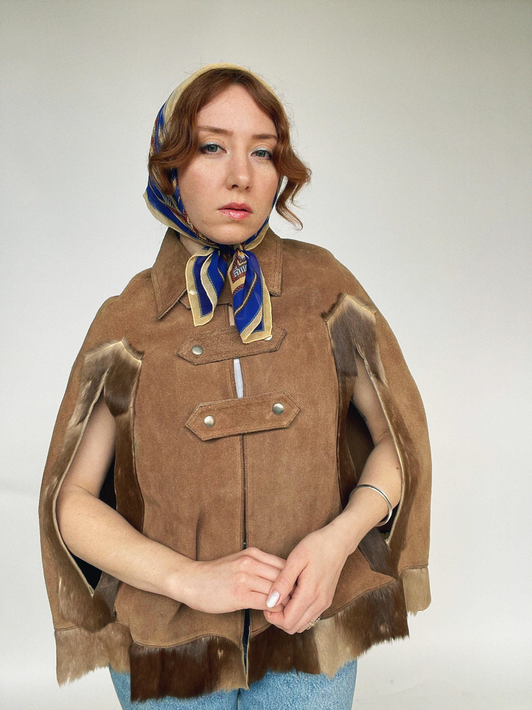 Vintage Cape: Gorgeous Rare Vintage 1970s Brown and Tan