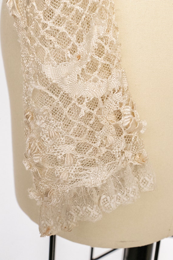 Antique Edwardian Blouse Lace Heart Bodice 1910s S - image 9