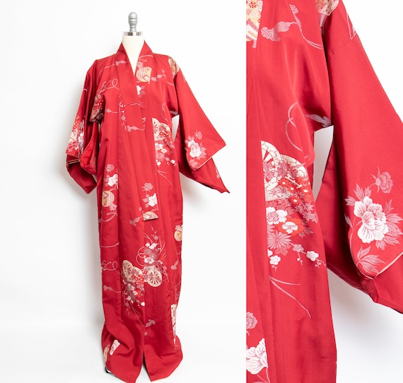 1950s Kimono Japanese Robe Metallic Lame - image 1