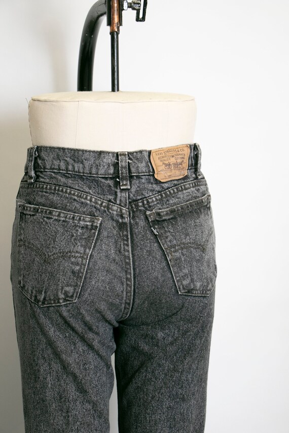 1990s Levi's Jeans Black Denim Cotton High Waist … - image 5