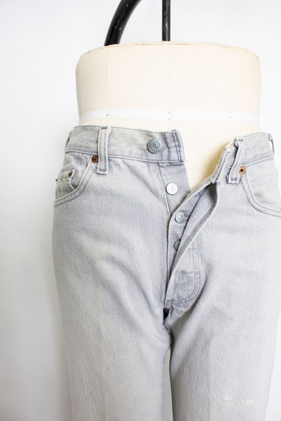 1990s Levi's 501 JEANS Gray Denim Cotton High Wai… - image 6