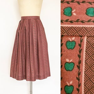 1950s Full Skirt Cotton Novelty Print M image 1