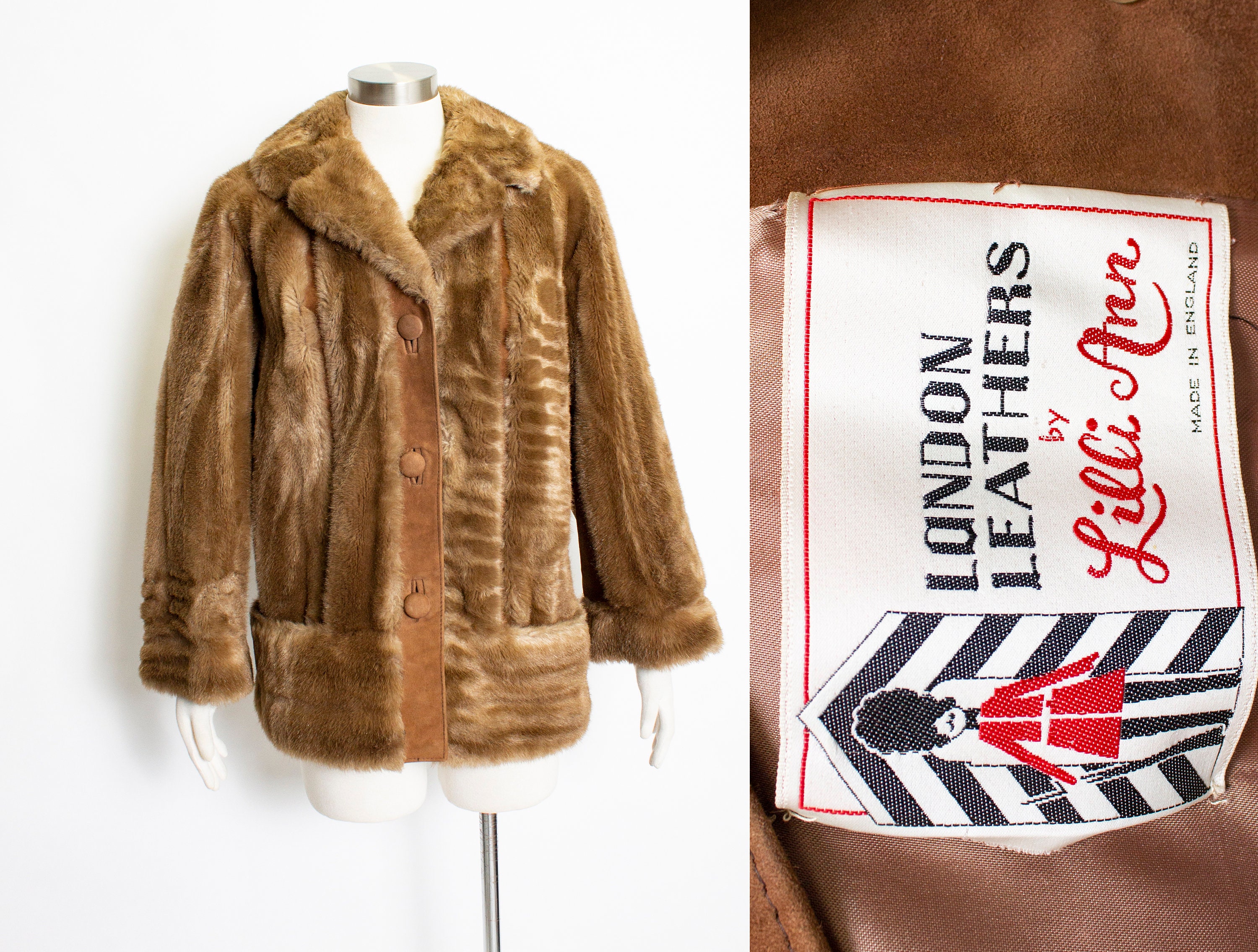 1970年代 LILLI ANN コート フェイクファー スエード M - Etsy 日本