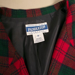 1990s Blazer Jacket Pendleton Plaid Wool XL image 9