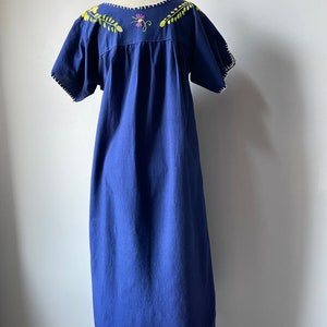 1970s Maxi Dress Mexican Embroidered Cotton S image 2